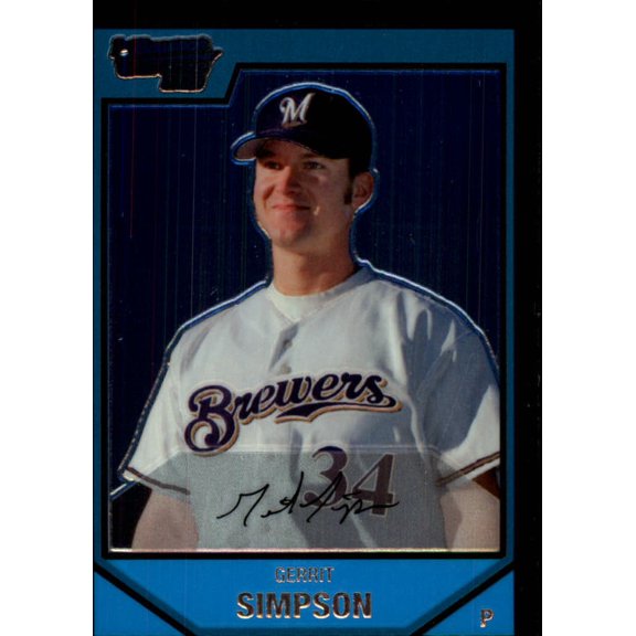 2007 Bowman Chrome Prospects #BC29 Gerrit Simpson MLB Baseball Trading Card