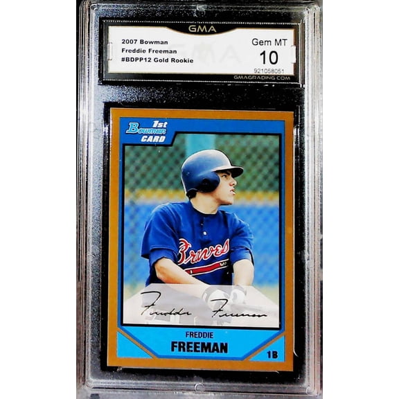 2007 Bowman Draft Picks Gold Baseball #BDPP12 Freddie Freeman Atlanta Braves GMA 10 GEM MINT
