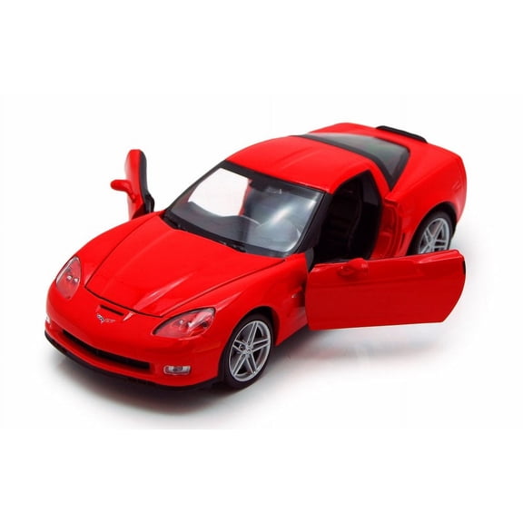 2007 Chevy Corvette, Red - Welly 22504 - 1/24 scale Diecast Model Toy Car (Brand New, but NOT IN BOX)