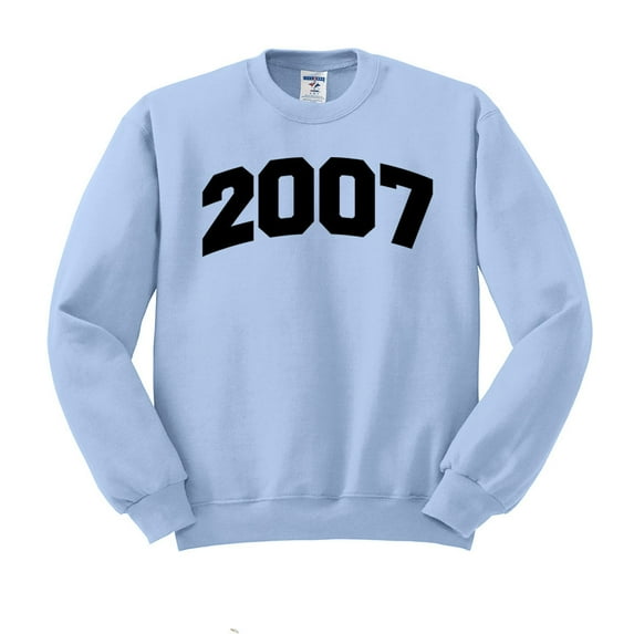 2007 College Style Sweatshirt Unisex Large Light Blue