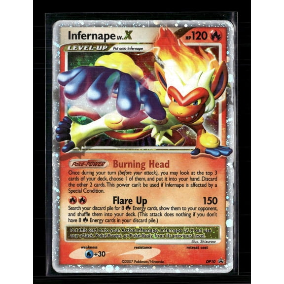 2007 Diamond & Pearl Infernape LV.X Holo Rare #DP10