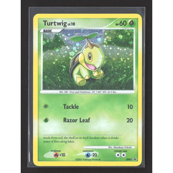 Pokmon Turtwig 2007 Diamond & Pearl DP01 Holo Rare Trading Card