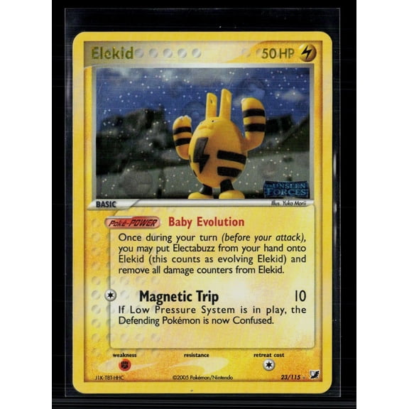 2007 EX Unseen Forces Elekid Reverse Holo Rare #23/115 Pokemon Card English