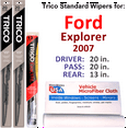 thumbnail image 1 of 2007 Ford Explorer Wiper Blades (Set of 3) w/Rear Wiper, 1 of 3