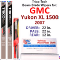 thumbnail image 1 of 2007 GMC Yukon XL 1500 Beam Blade Wipers (Set of 3) w/Rear Wiper, 1 of 3