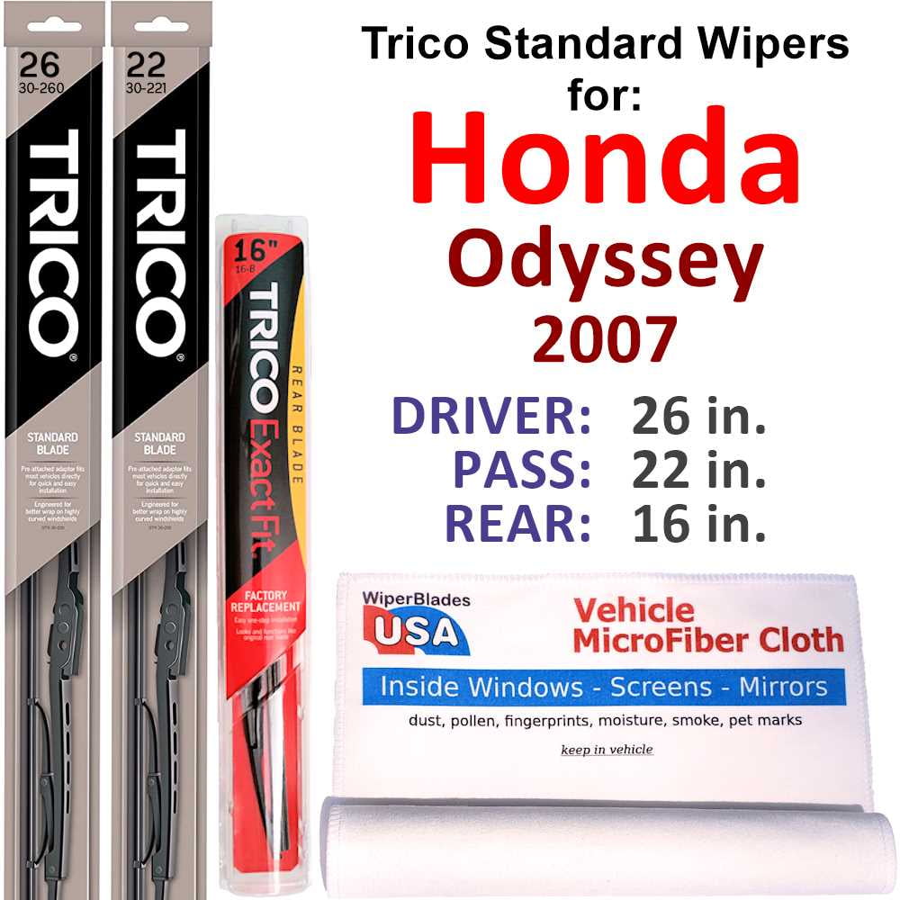2007 odyssey wiper blade size discount