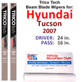 thumbnail image 1 of 2007 Hyundai Tucson Beam Blade Wipers (Set of 2), 1 of 3