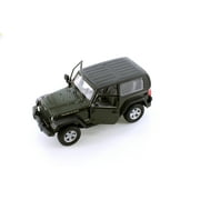 2007 Jeep Wrangler Rubicon Hardtop, Dark Green - Welly 22489HWG - 1/24 scale Diecast Model Toy Car