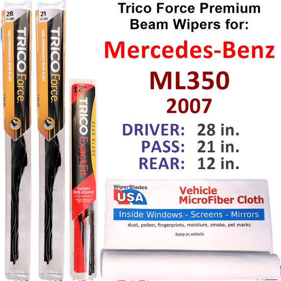 2007 Mercedes-Benz ML350 Performance Beam Wipers (Set of 3) w/Rear Wiper