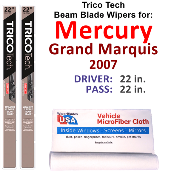 2007 Mercury Grand Marquis Beam Blade Wipers (Set of 2)