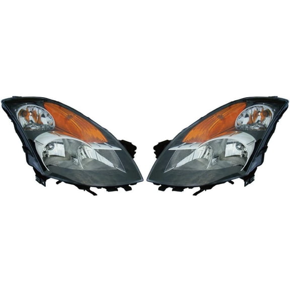 For 2007 Nissan Altima Headlight Driver and Passenger Side DOT Certified Bulbs Included NI2502166 NI2503166-Replaces 26060-JA00B, 26010-JA00B ;for Sedan; w/Black Bezel
