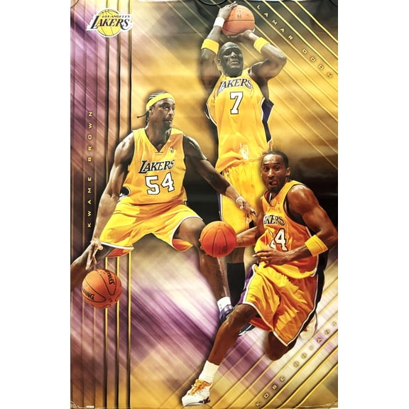 2007 Original Los Angeles Collage Basketball Kobe Bryant Lamar Odom Kwame Brown Poster - 22.5" X 34.5"