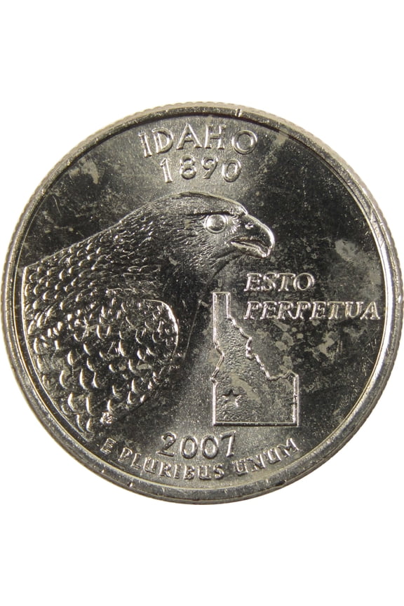 2007 P Idaho State Quarter BU Uncirculated Clad 25c Coin