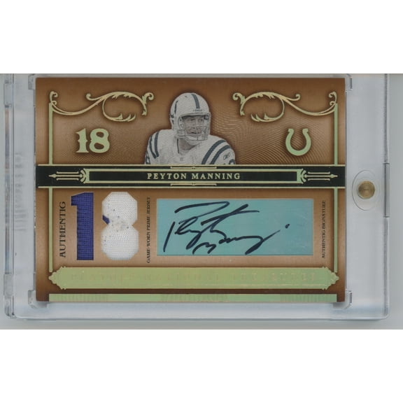 2007 Playoff National Treasures Gold Signatures #6 Peyton Manning Colts Serial Football Card