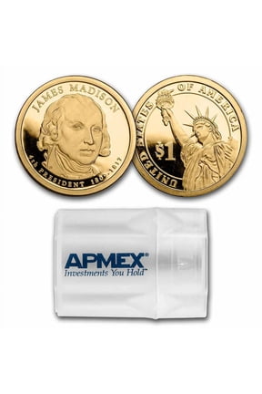 2007-S James Madison 20-Coin Presidential Dollar Roll PR