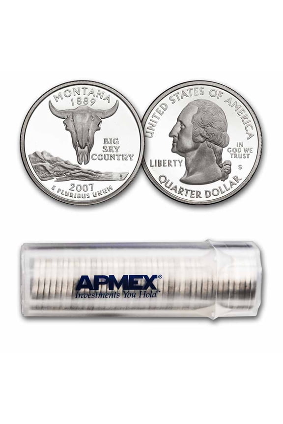 2007-S Montana State Quarter Gem Proof 40-Coin Roll (Silver)