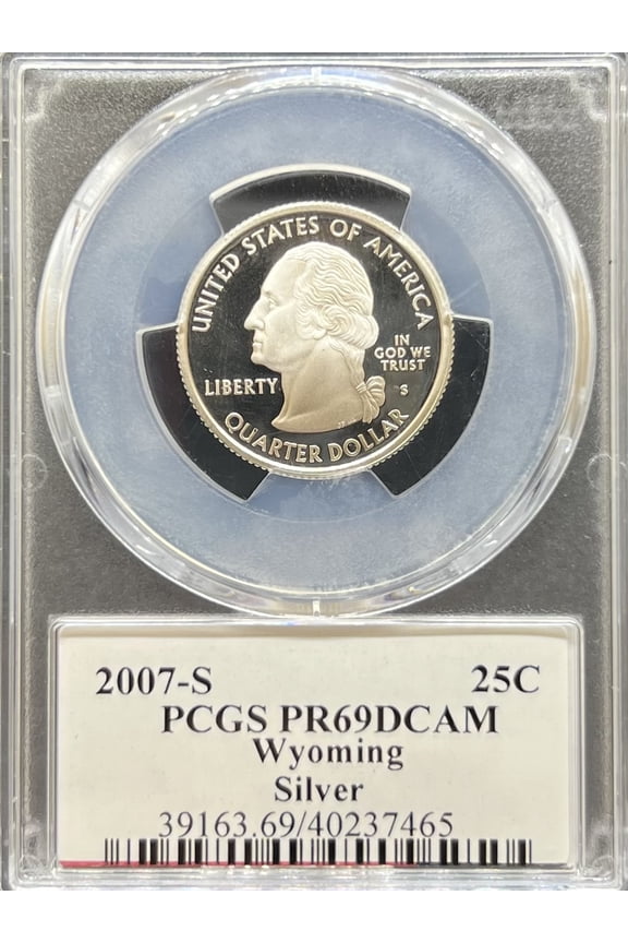2007-S Silver Statehood Quarters Wyoming PR69DCAM PCGS (PA40237465)
