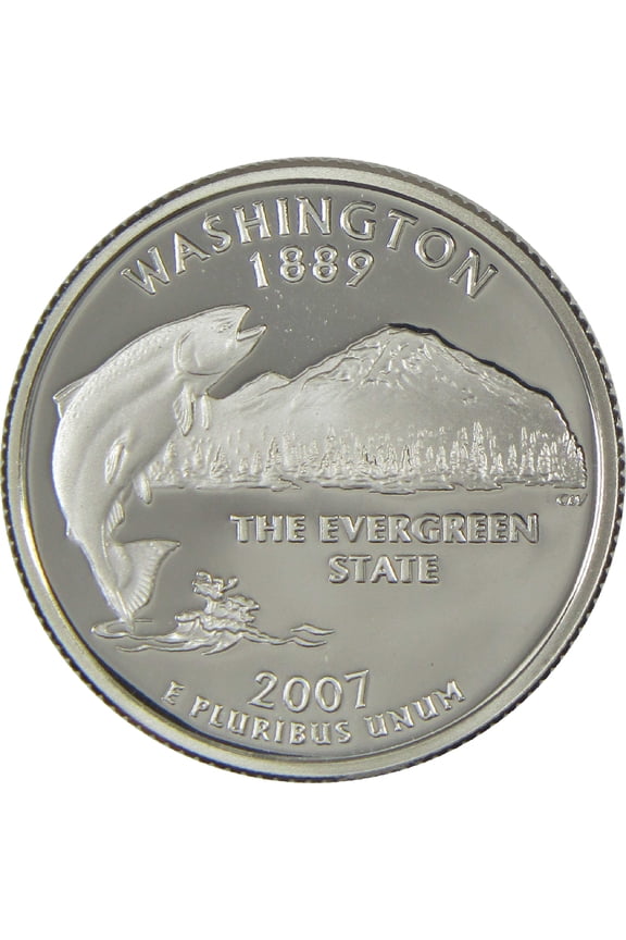 2007 S Washington State Quarter Choice Proof Silver 25c Coin