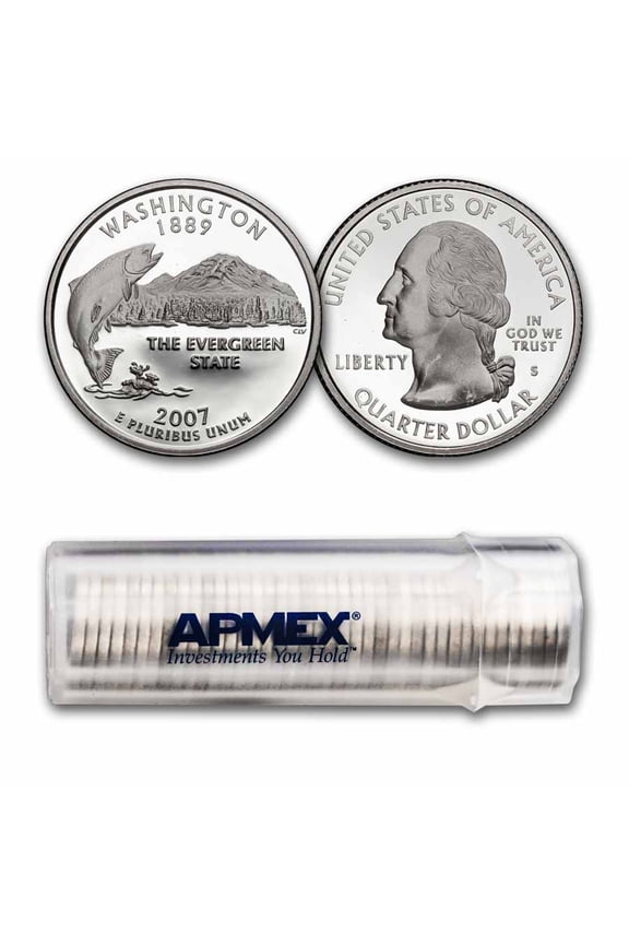 2007-S Washington State Quarter Gem Proof (Silver) 40-Coin Roll