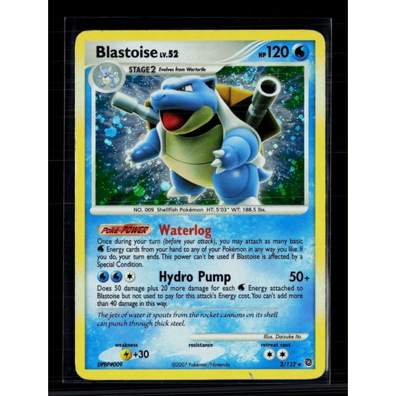 2007 Secret Wonders Blastoise Holo Rare #2/132
