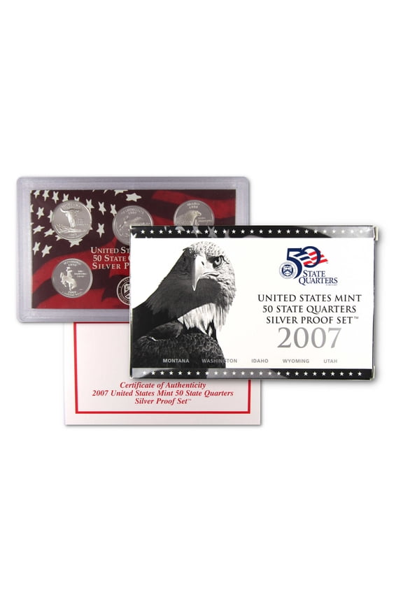 2007 State Quarter Silver Proof Set U.S. Mint Packaging OGP COA