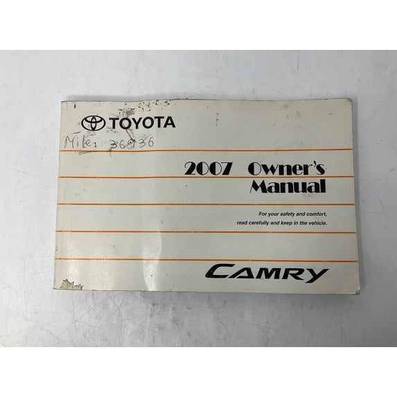 2007 Toyota Camry Owners Manual N01B25007