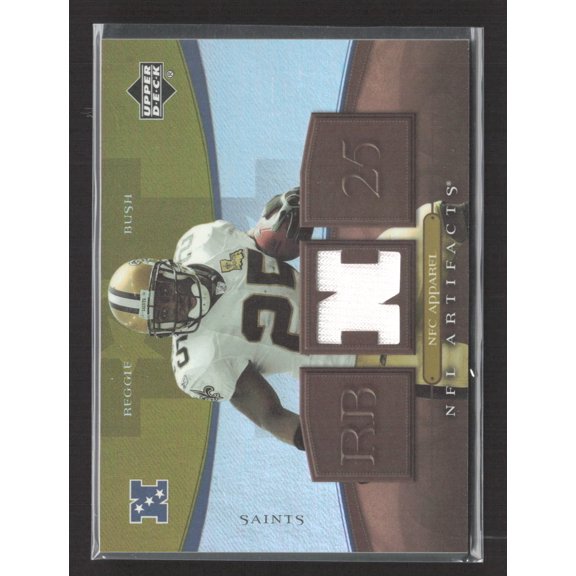 2007 Upper Deck Artifacts Reggie Bush #NFC-RB Event-Worn Jersey New Orleans Saints Memorabilia New Orleans Saints NFL Football Trading Card