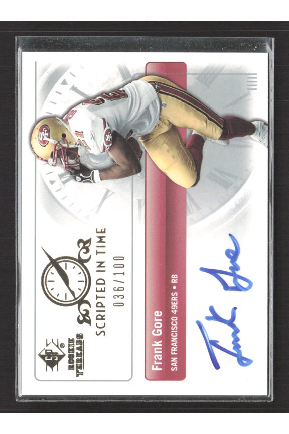 2007 Upper Deck SP Rookie Threads Scripted In Time Frank Gore #SIT-FG /100