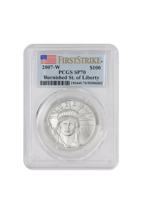 2007-W $100 Platinum Eagle PCGS MS70 First Strike Flag Label U.S. Mint Coin