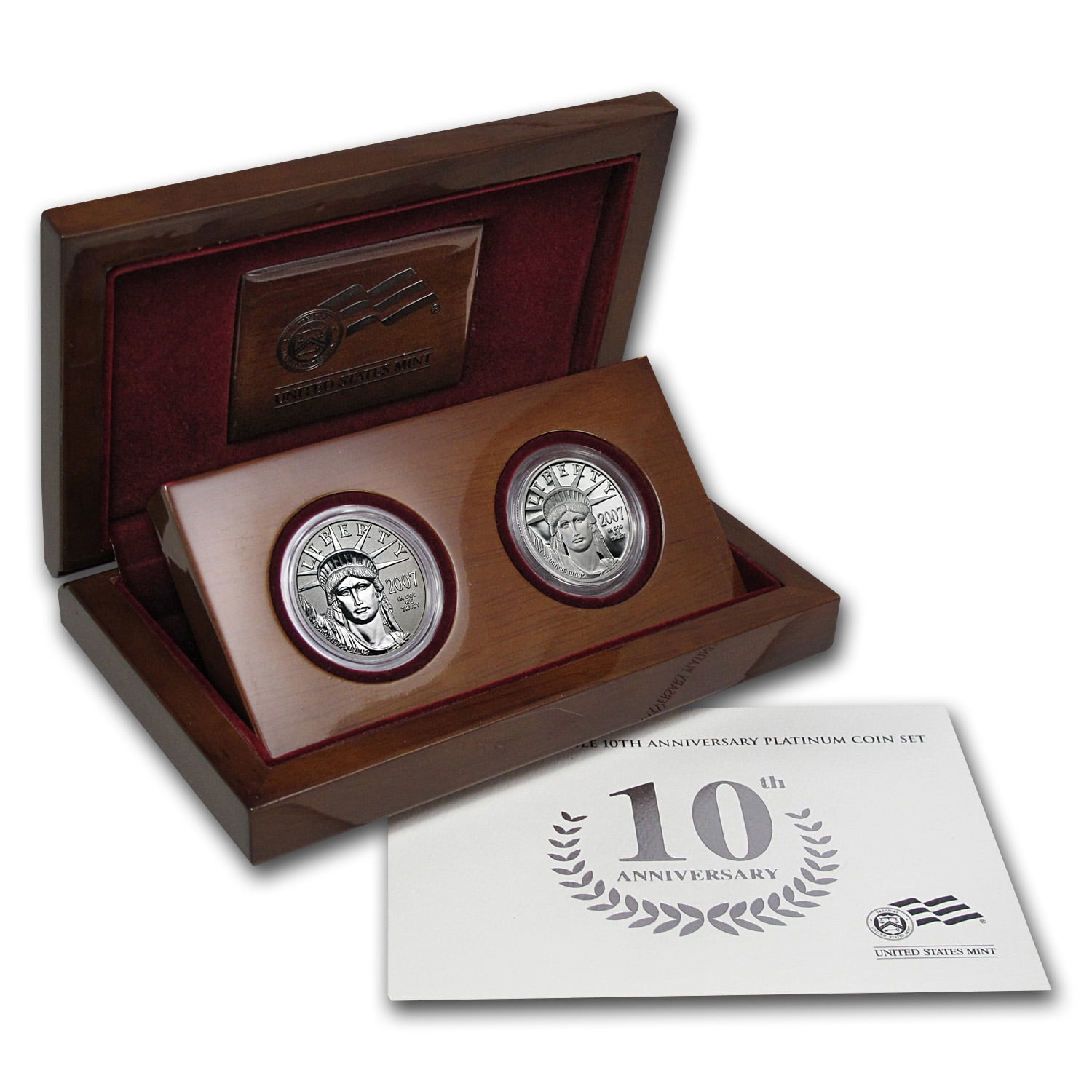 2007-W 2-Coin Proof/Reverse Proof Platinum Set (w/Box & COA) - Walmart.com