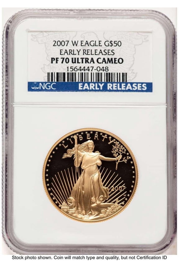 2007-W $50 1 oz American Gold Eagle Coin NGC MS70, First Strike - HAT522232010