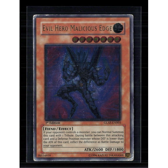 2007 Yu-Gi-Oh! Gladiators Assault Evil HERO Malicious Edge Ultimate Rare 1st Edition