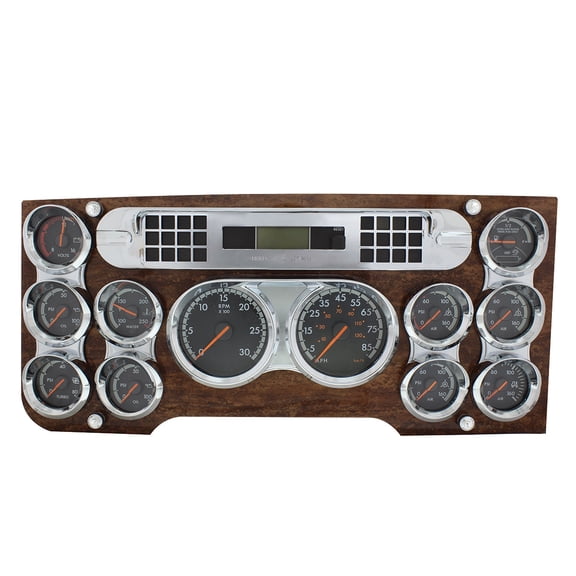 2008-17 Freightliner Cascadia Complete Center Counsel Chrome Guage Kit