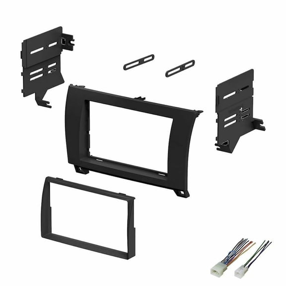 2008 2009 2010 2011 Toyota Sequoia Double Din Dash Kit With Harness For Stereo Replacement Install
