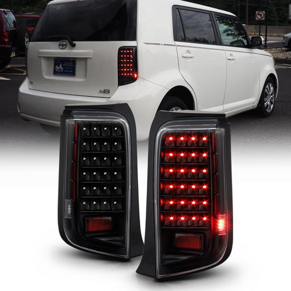 2008 2009 2010 Scion Xb Bb JDM Black LED Tail Lights Brake Lamps Left+Right Pair