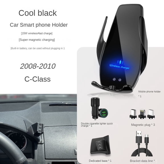 2008-2010 For Mercedes C-Class W204 Mobile Phone Holder Wireless Charger Car Mount Navigation Bracket GPS Support