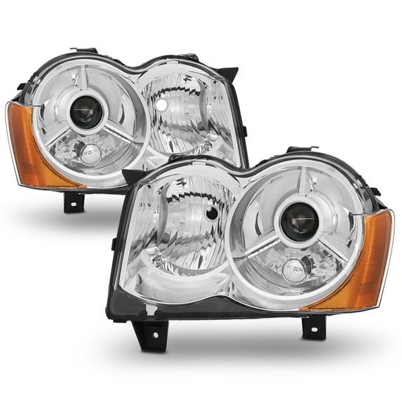 2008-2010 Jeep Grand Cherokee Projector Headlights Left+Right Halogen Fit Only