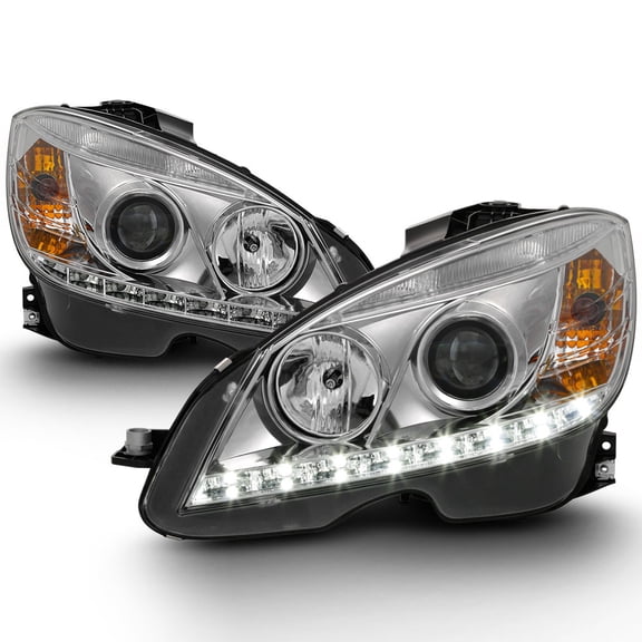 2008-2011 Mercedes Benz C-Class W204 C300 C350 C63 LED DRL Projector Headlights