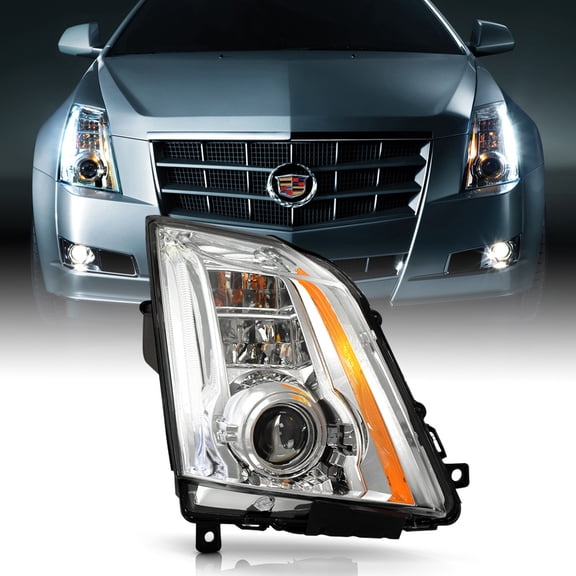 2008-2014 Cadillac CTS HID w/AFS Chrome LED DRL Projector Headlight Passenger