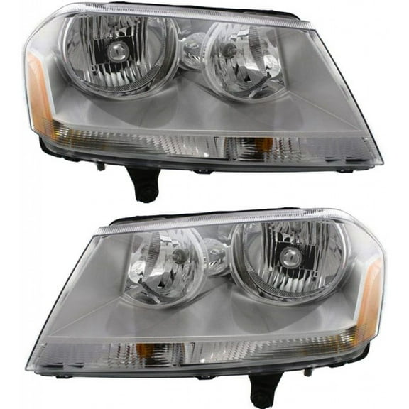 For 2008-2014 Dodge Avenger Headlight Driver and Passenger Side CAPA Certified Bulbs Included CH2502182 CH2503182-Replaces 5116343AD, 5116342AD ;SE|SXT