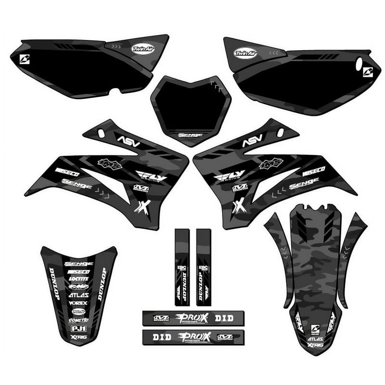 2008-2022 TTR 125 APACHE Grey Senge Graphics Complete Kit Compatible with  Yamaha