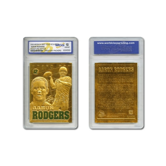 2008 AARON RODGERS Green Bay Packers Sculpted Gold Card Gem-Mint 10