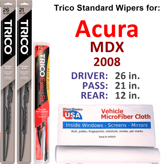 2008 Acura MDX Wiper Blades (Set of 3) w/Rear Wiper