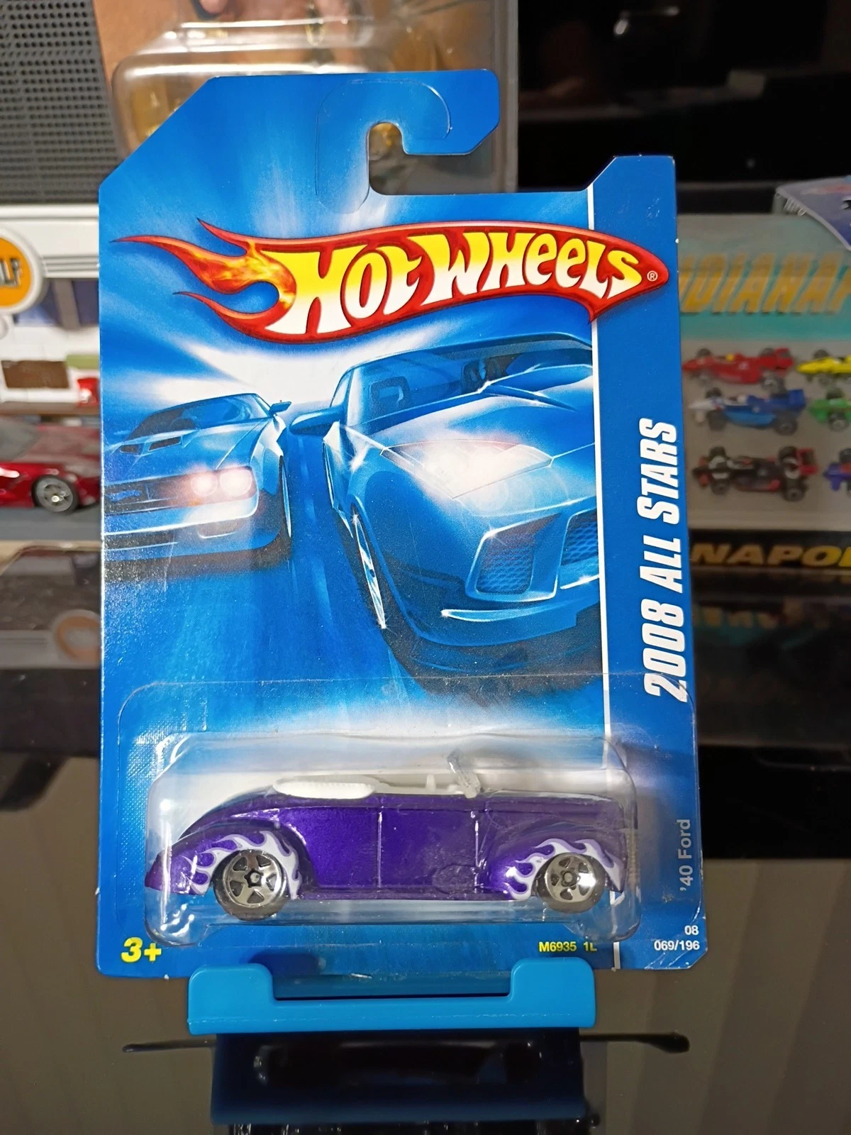 2008 All Stars Hot Wheels ‘40 Ford Purple White Flames Diecast Car
