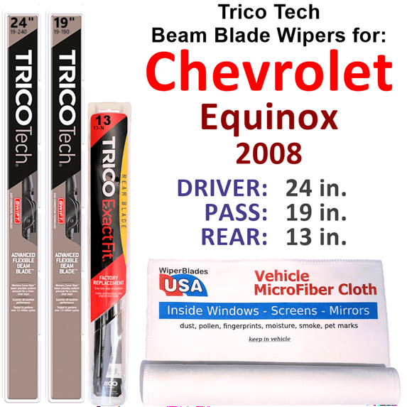 2008 Chevrolet Equinox Beam Blade Wipers (Set of 3) w/Rear Wiper