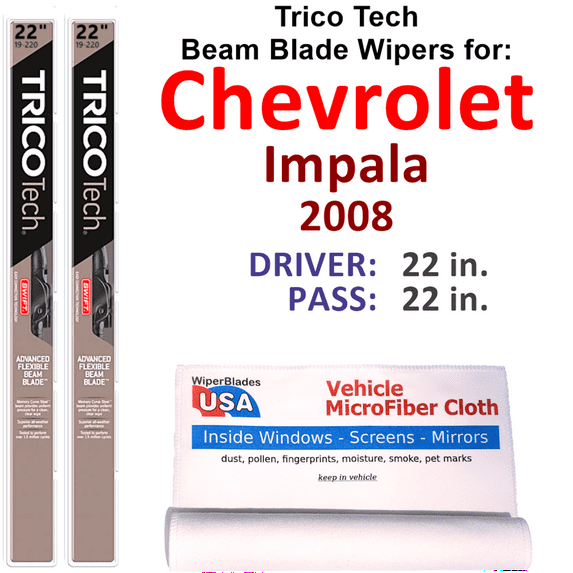 2008 Chevrolet Impala Beam Blade Wipers (Set of 2)