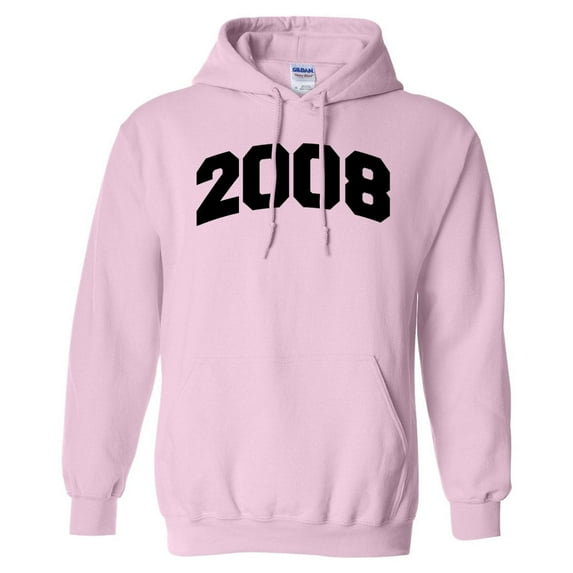 2008 College Style Hoodie Sweatshirt Unisex Large Pink