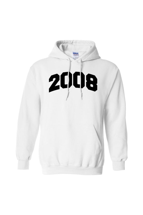 2008 College Style Hoodie Sweatshirt Unisex Large White