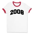 thumbnail image 1 of 2008 College Style Ringer Tee Shirt Unisex Large White/Red, 1 of 5