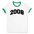 thumbnail image 1 of 2008 College Style Ringer Tee Shirt Unisex Small White/Kelly Green, 1 of 5